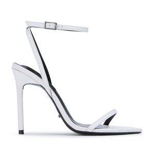 Tony Bianco Micky Sandal in White leather strappy high heel stiletto